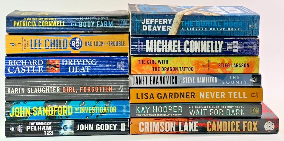 Mystery Thriller Paperback HUGE Lot x 13 - Larsson Lee Child Sandford Slaughter Foto 3 de 4