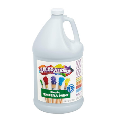 Colorations Paraben-Free Tempera Paint for Kids - 1 Gallon, Vibrant, Bright Whit