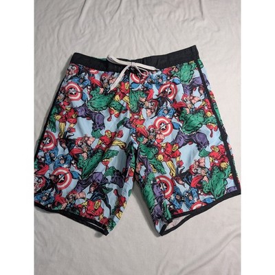 Marvel Avengers Comic Print Board Shorts Mens XL swimsuit 663