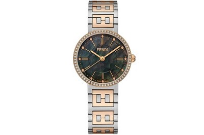 Fendi Forever Diamond Satin-Brushed Bracelet Watch 29mm- Rose Gold/SS F102302301