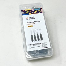 Special Supplies Adaptive Utensils Stainless Steel Knife Fork Spoon 4-Piece Set