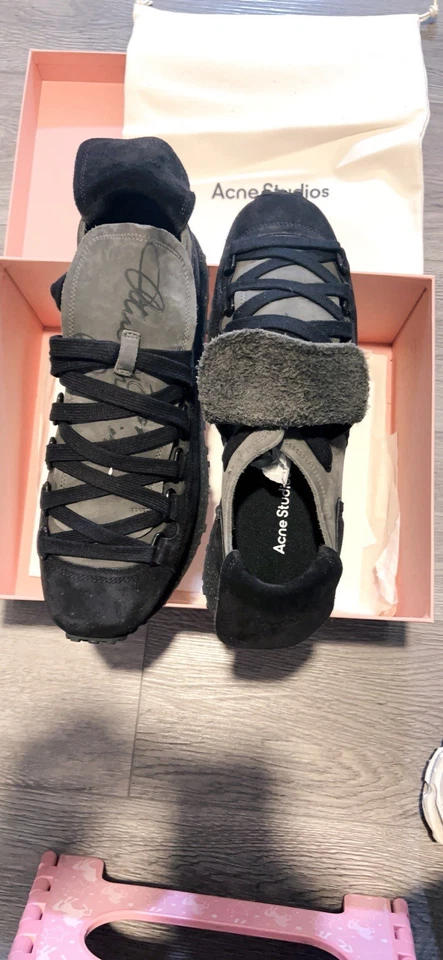 Acne studios black Suede / Leather sneakers - Image 4 of 4