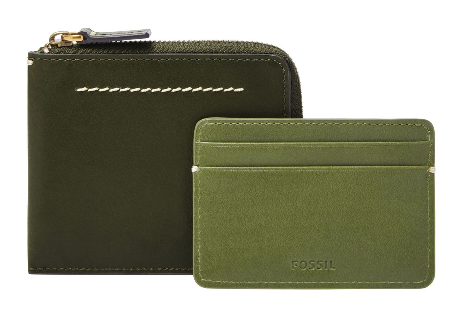 FOSSIL card case Westover Large Zip Bifold Deep Olive