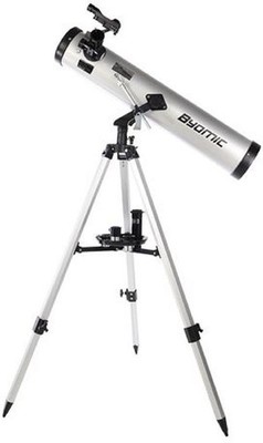 Byomic Einsteiger Spiegelteleskop 76-700 Silber mit Koffer