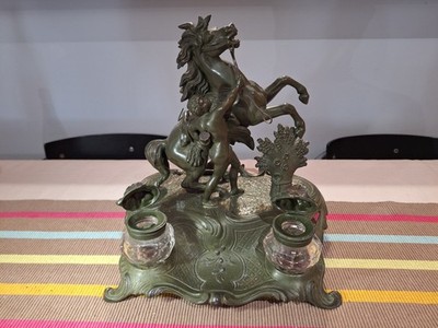 Alte Tinte Pferde von Marly Regulus, signiert Bross
