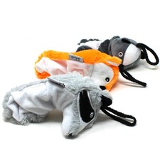 Dog Flirt Pole Compatible Toys - 3 Squeaky Plush Teaser Wand Refills