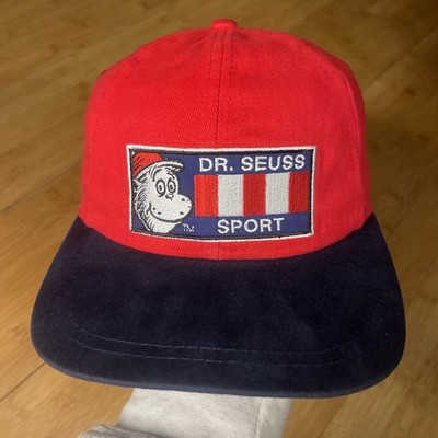 Vintage Dr. Seuss Sport Strapback Hat Very Rare Retro 90s Red Navy Dad Cap CLEAN