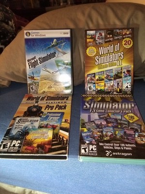 PC Simulator Lot - MS Flight Simulator X (Disc 1/Manual), 13-Pack & 20-Pack Sims