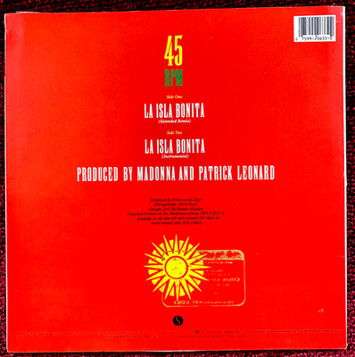 MADONNA LA ISLA BONITA RECORD PROMO GOLD STAMP CANADA VINYL SINGLE DJ REMIX 1986