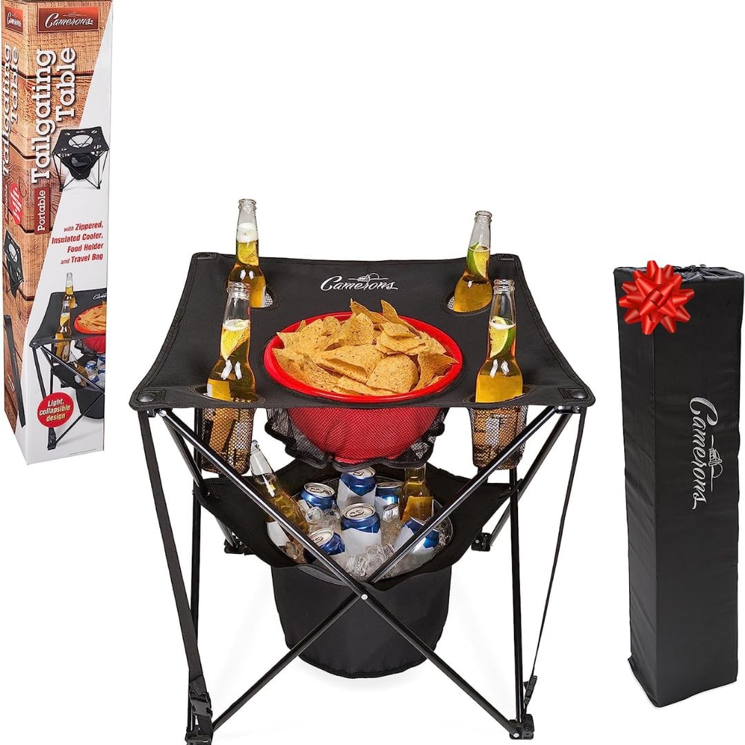 Camerons All-in-One Tailgating Table - Portable Folding Camping Table w