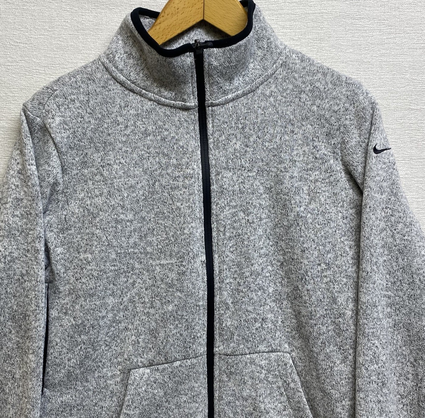 SACAI X NIKE Nike Therma Fit Full Zip Donna Grandi Grigio Pile Tasche Foro Pollice 806983 063