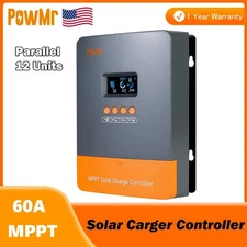 PowMr 60AMP MPPT Solar Charge Controller 12V 24V 36V 48V Auto MAX 160V 2880W LCD