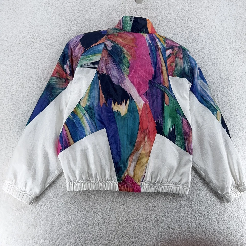 Винтажный 90-х голова ветровка куртка женщин M цветочный акварель абстрактный Athletic - Изображение 3 из 4