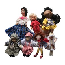 Lot of 7 Mixed Vintage Dolls Various Media