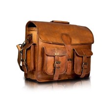 Handmade Leather Laptop Briefcase Men's Business Messenger Bag