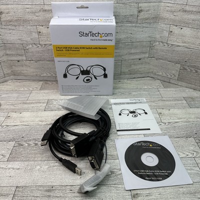 Startech 2 port USB VGA Cable KVM Switch with Remote Switch and USB Power/Data