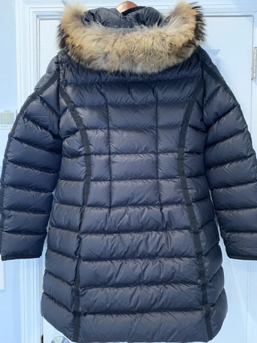Moncler Hemifur Giubbotto Nero Lungo Puffer Coat
