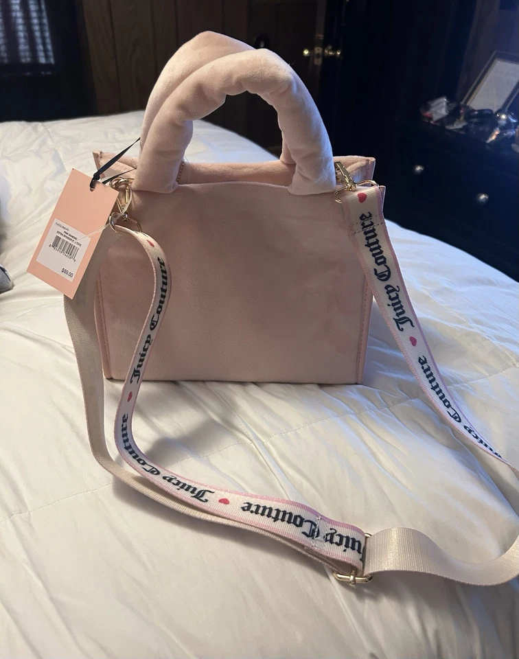 Juicy Couture Bag Extra Spender Mini Tote Velvet Satchel - Pink Diamond NWT - Image 3 of 4