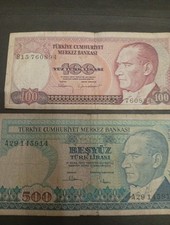 2 Billet De Turquie (500/ 100)