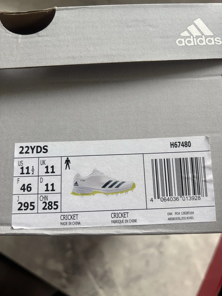 Adidas 22YDS Cricket Shoes Size UK11 Brand New with Tags In Original Box - Image 4 of 4