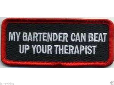 MOTORRAD PATCH BIKER TRIKE MY BARKEEPER CAN BEAT UP THERAPEUT 3,5'' x 1,5'' # 12
