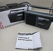 CRAIG Portable Handheld AM/FM Radio w/Rod Antenna & Headphone Jack CR4181 NEW
