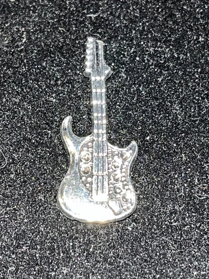 Silver Tone Electric Guitar Embellishment – Mini Craft Supply Flatback Cabochon - Image 3 of 3