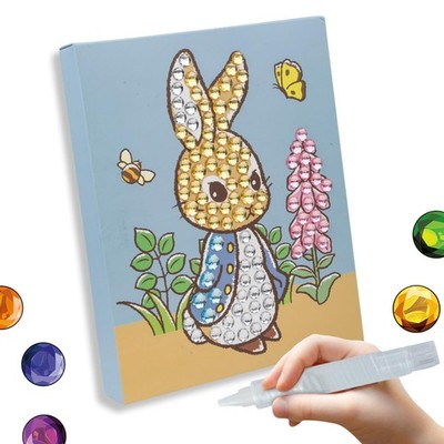 CRYSTAL ART Peter Rabbit Junior Canvas Kit 20x25cm Big 12mm Gems Beatrix Potter