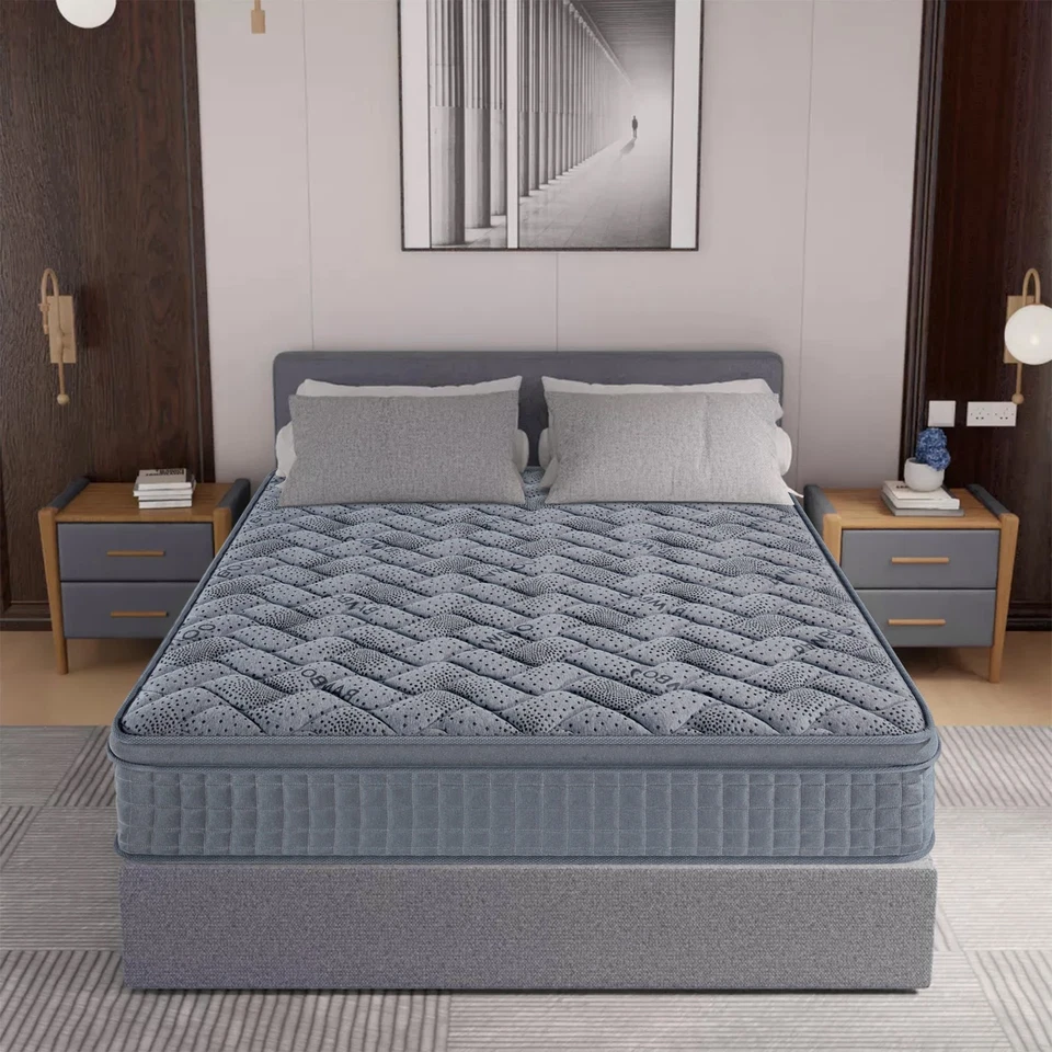 10" 12" Twin Full Queen King Mattress Gel Memory Foam Hybrid Spring Bed In a Box - Image 2 of 4