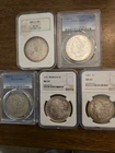 morgan silver dollar lot of 5. 4 MS63  And 1 MS64.  NGC AND PCGS GRADED. TONING.