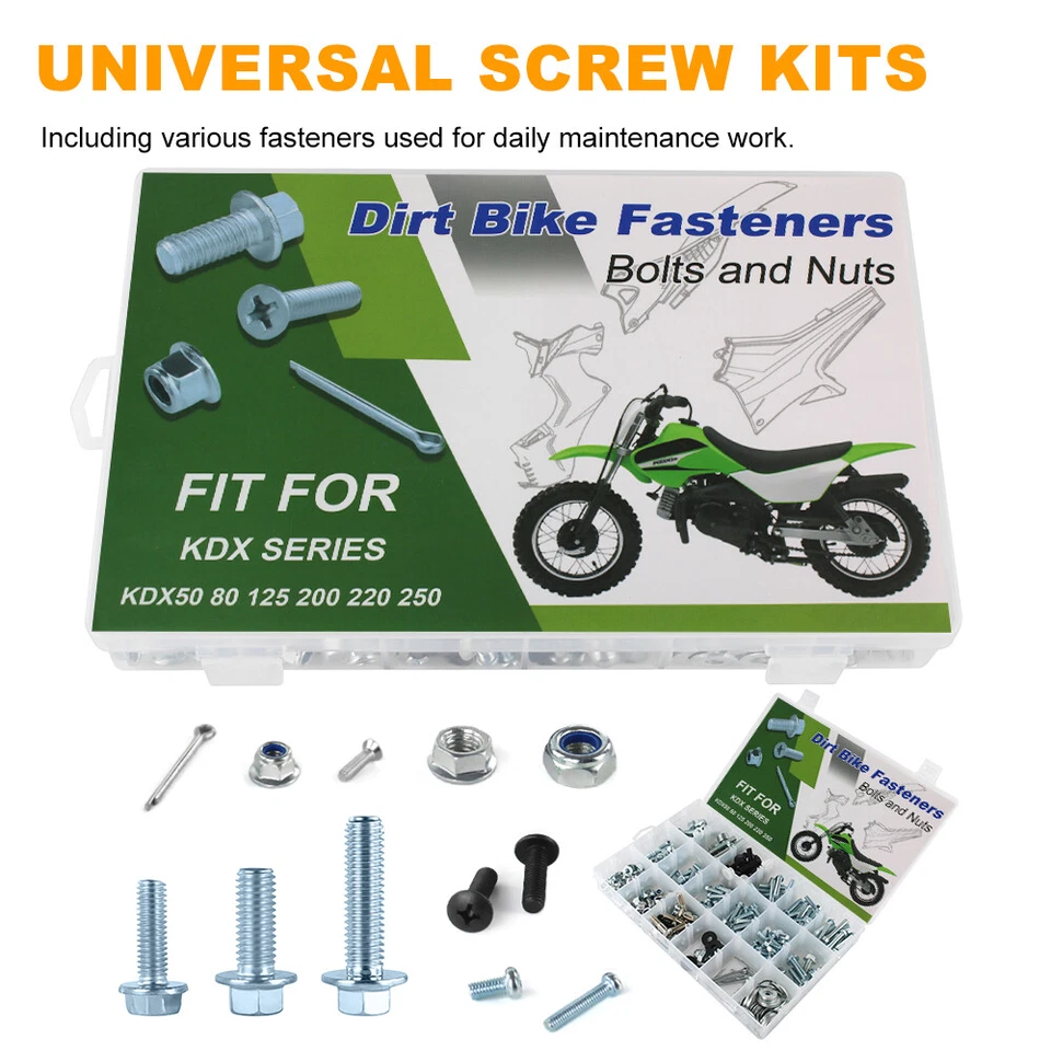 Kit completo de pernos de carenado aptos para Kawasaki KDX50 2003-2006 KDX80 1979-2000 Foto 2 de 4