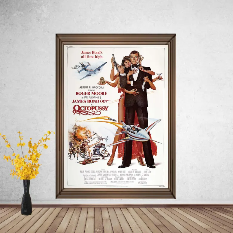 Octopussy Classic James Bond classic Movie Poster, Home Decor, Vintage Movie