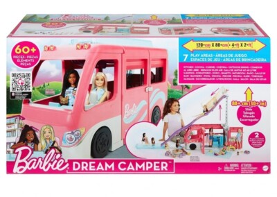Barbie Dream Camper Van Spielset Fahrzeug Puppenwohnwagen 60+ Zubehörmodell 2022