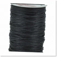 109 Yds Premium Quality 2mm Black Waxed Cord - Durable Cotton Cord for Jewelry M