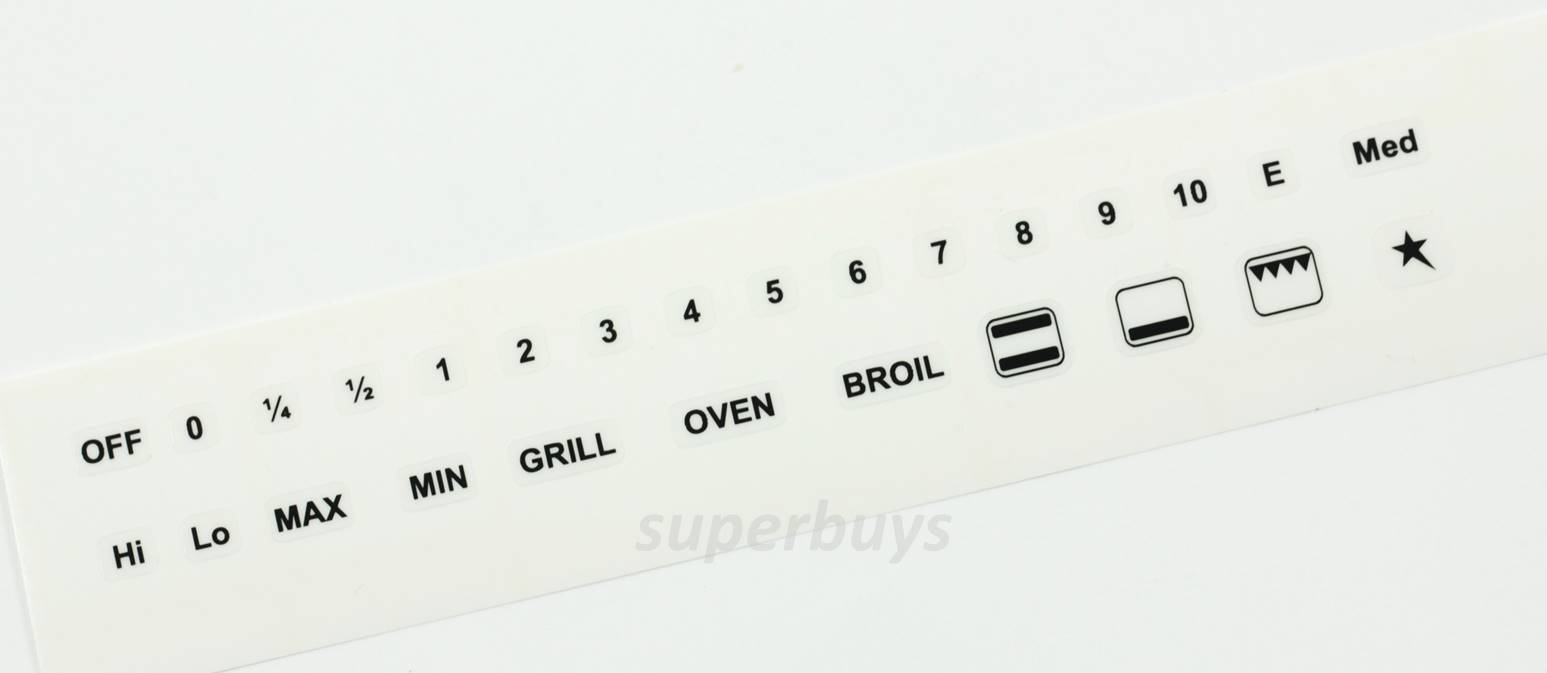 27 Symbol Gas Oven 1 10 Number Hob Plate Word Adhesive Cooker Dial