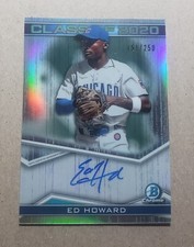 2020 Bowman Chrome Class of 2020 Ed Howard Autograph /250 Chicago Cubs