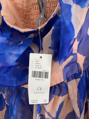 $258 By Anthropologie Strapless Tiered Maxi Dress SP PS new BLUE color nwt - 第 8/8 張圖片