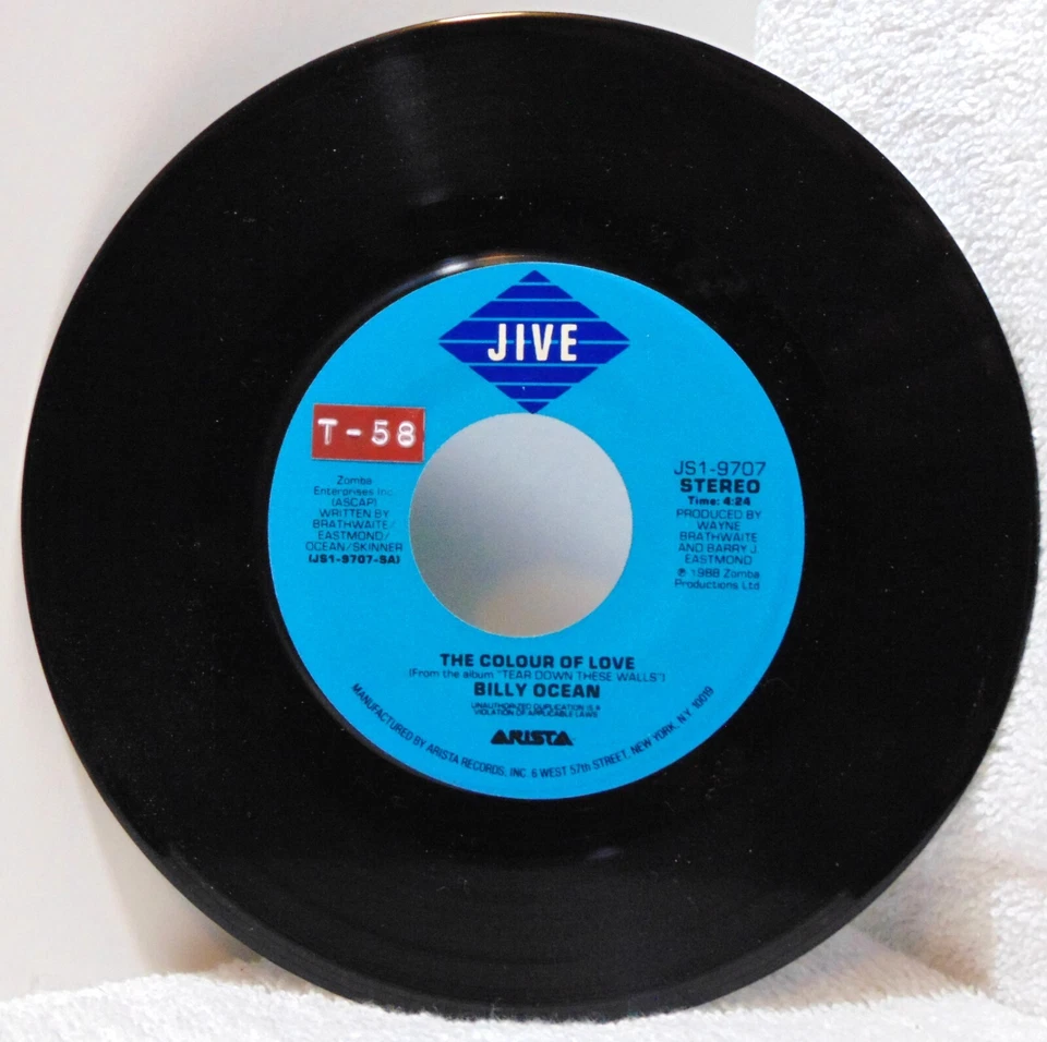 Billy Ocean–The Colour Of Love- 1988 Jive - 7" 45RPM Single + Pic Sleeve NM Foto 3 de 4