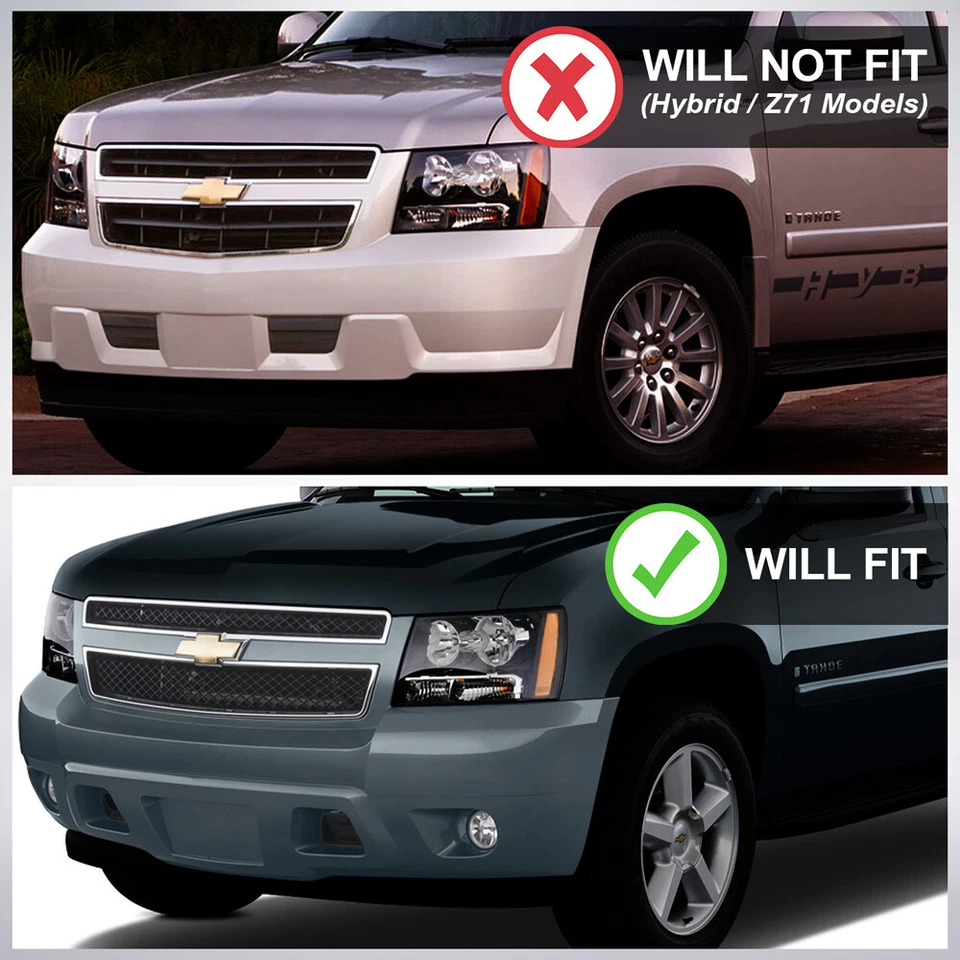 Fits 07-14 Chevy Tahoe/Suburban/Avalanche Chrome Mesh Front Bumper Grill Grille - Image 2 of 3