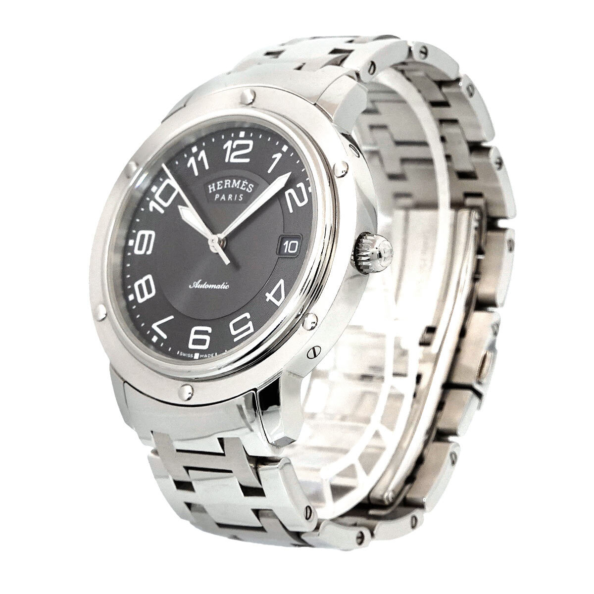 Hermes Watch Clipper Gray Stainless Steel Hermès Clipper Mens Ladies / Unisex Chronograph Quartz Watch  main image 3
