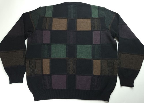Medium Vintage St. Croix Knits Raymond Levine Men's Wool V-Neck Colorblock - Picture 6 of 6
