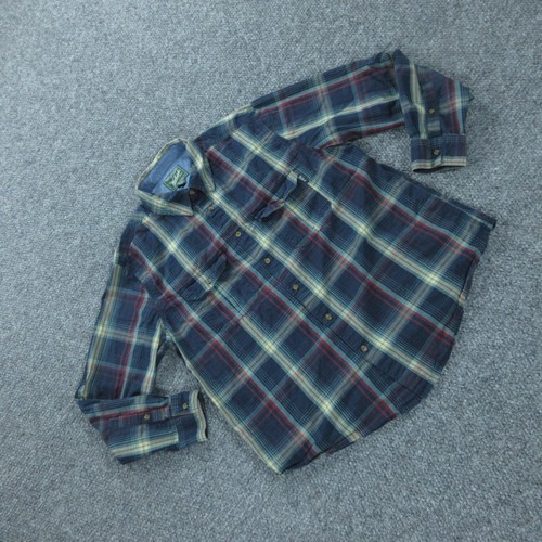 Camisa Woolrich Para Hombre Extra Grande Azul A Cuadros Manga Larga Abotonada - Imagen 2 de 19