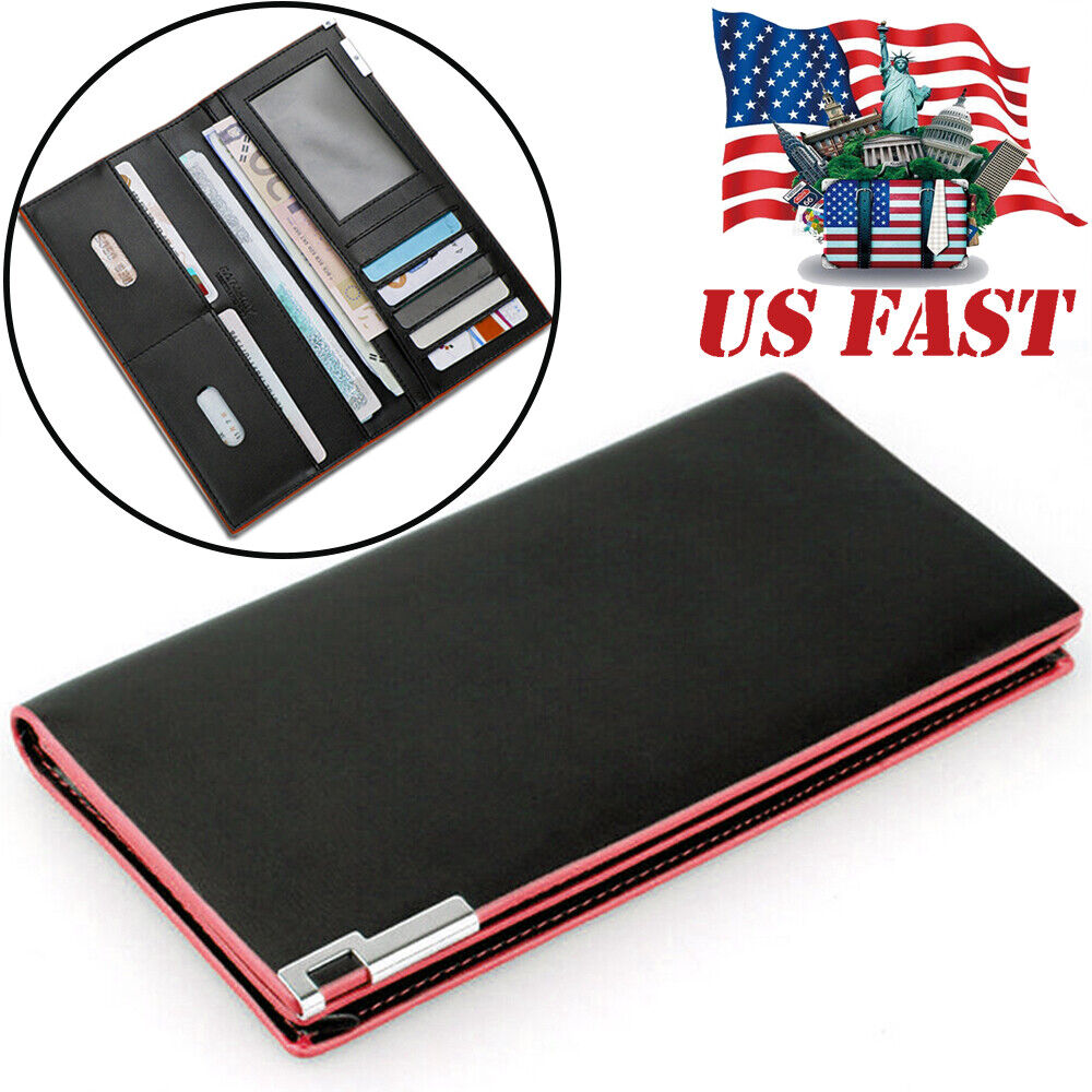 Wallet for Women Leather Slim Clutch Long Designer foldable Ladies Credit  Card Holder Organizer 