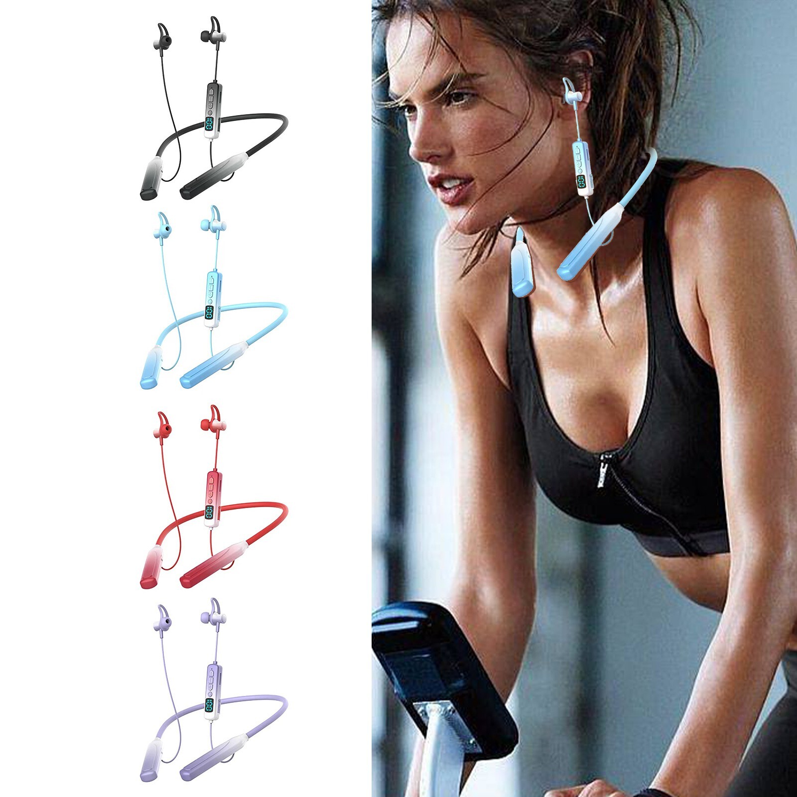 Bluetooth Headphones WaterProof Wireless Sports Earbuds For Workout Gym-image