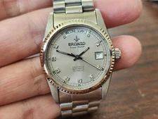 Rare Vintage Pronto Tropic Master Automatic Gents Silver Dial Day Date Style.