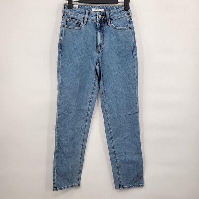 Pacsun Mom Jeans Relaxed Fit Mid-Rise Crop Tapered Leg Cotton Denim 23  Womens