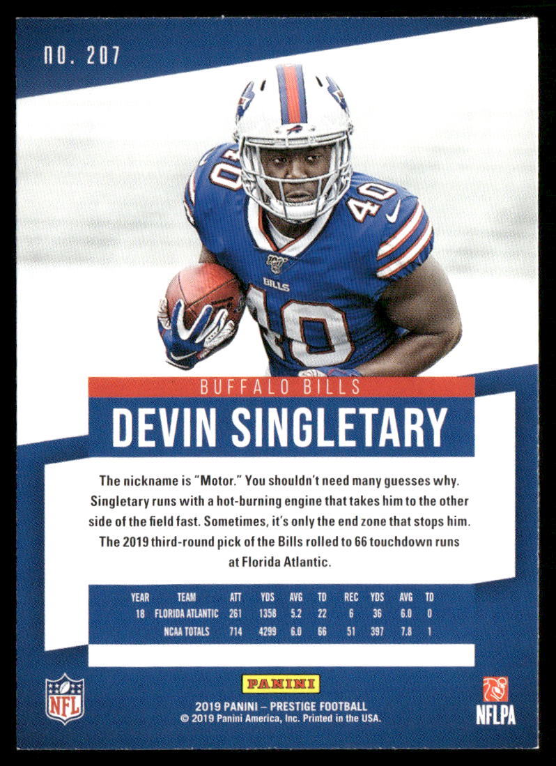 PANINI NFLカード IMMACULATE COLLECTION DEVIN SINGLETARY BILLS 21/23 #RH-29 送料無料 中古 IT1 19-number-265-bills_ss2_p-