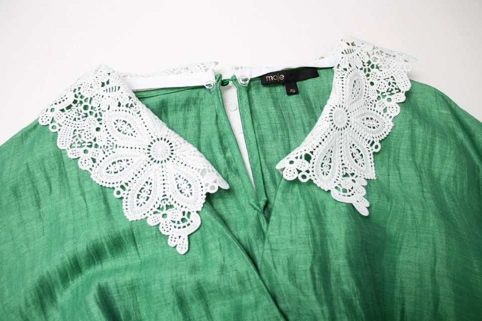 MAJE Romper Damen (EU) 40 Leinenmischung Guipure Kragen Mit Gürtel Playsuit - Bild 4 von 4