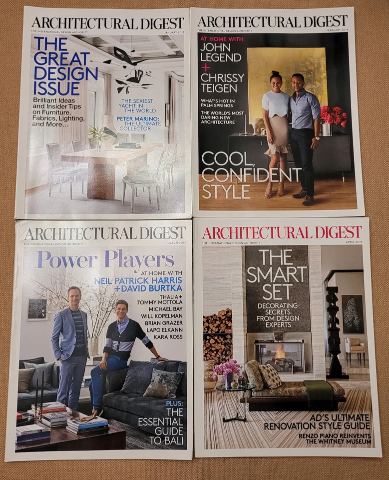 Lot of 12 ARCHITECTURAL DIGEST Magazine Issues Full Complete Year 2015 - Image 3 of 4