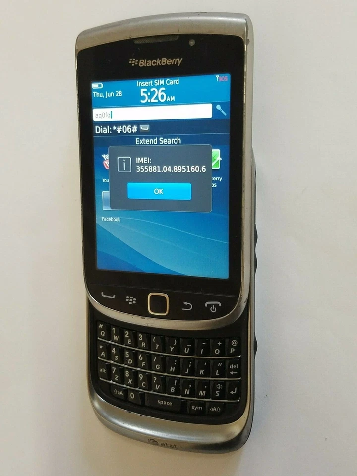 Rare At&t Prepaid Cricket Wireless H20 Blackberry Messenger Torch 9810 4G Phone - Image 4 of 4